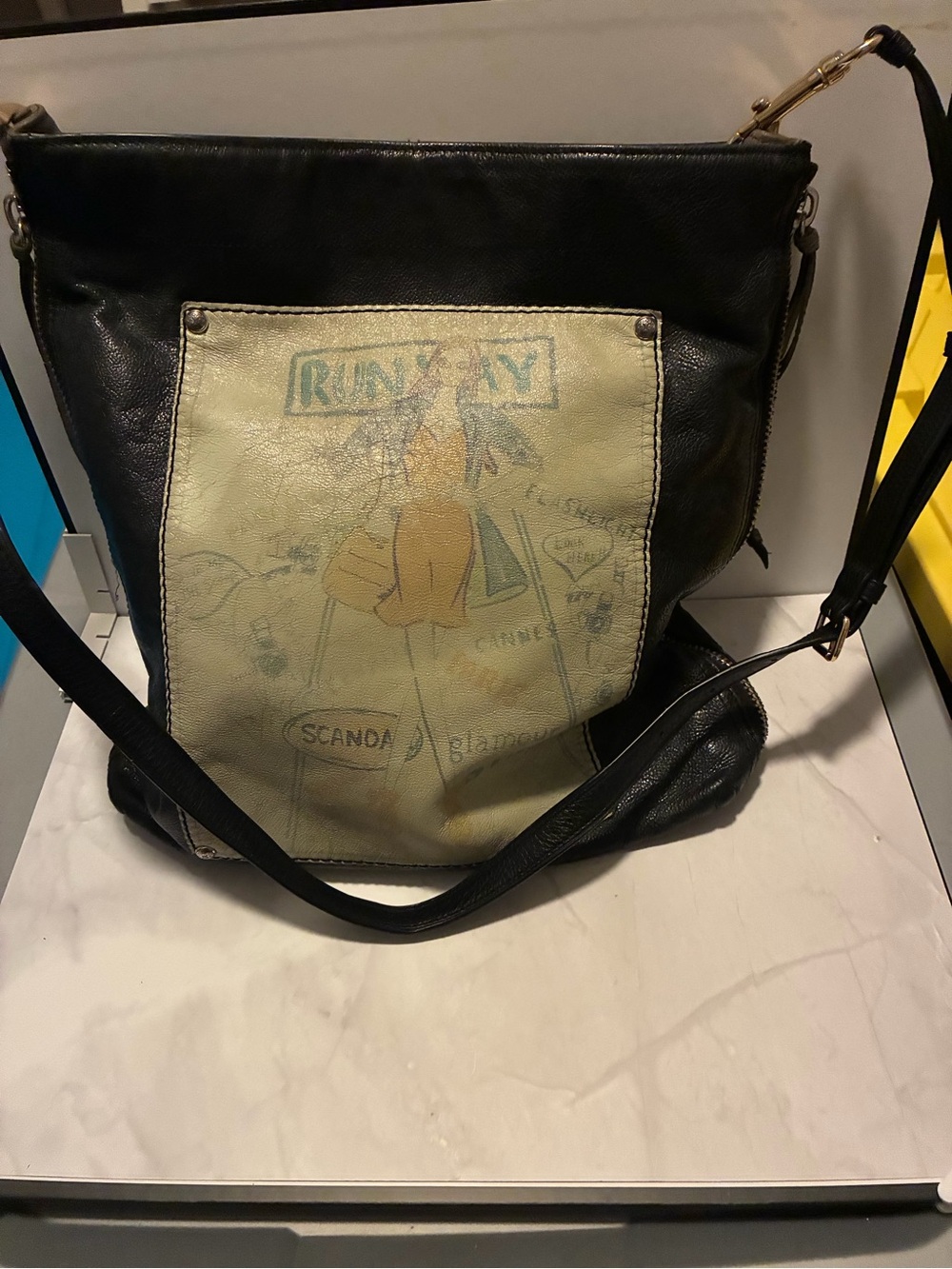 Leather bucket bag, Brighton Paris Runway Fashionista